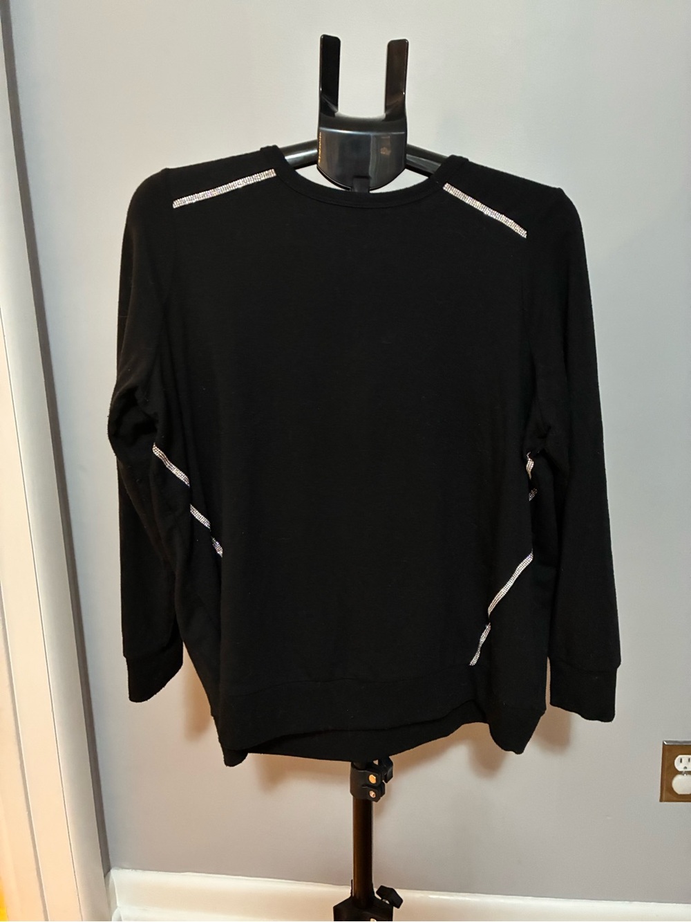 torrid Black Crewneck Sweater Rhinestone Trim 2 for $25